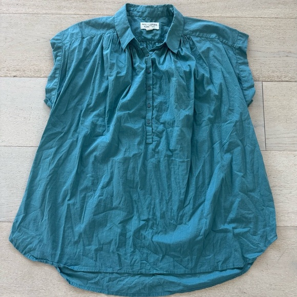 Nili Lotan Normandy Tunic Shirt Top Cotton Collared Oversized Kimono XS - Picture 9 of 9